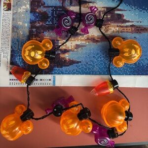 Disney Halloween Pumpkin Mickey Light Up Necklace